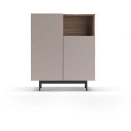 Buffet de rangement en mélamine, collection printed, avec 2 portes, couleur noyer taupe