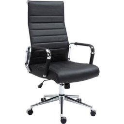 Fauteuil de bureau Kolumbus en véritable cuir noir