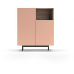 Buffet de rangement en mélamine, collection printed, avec 2 portes, couleur noyer rose