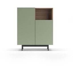 Buffet de rangement en mélamine, collection printed, avec 2 portes, couleur noyer vert