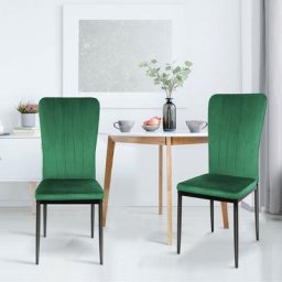 Chaise de salle à manger, Lot de 2 chaises, Hauteur assise 44cm, Chaise rembourrée, Chaise de
