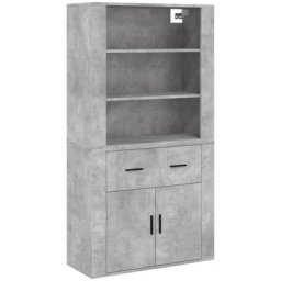 Buffet haut Gris béton Bois d'ingénierie vidaXL - Gris béton