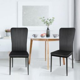 Chaise de salle à manger, Lot de 2 chaises, Hauteur assise 44cm, Chaise rembourrée, Chaise de