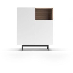 Buffet de rangement en mélamine, collection printed, avec 2 portes, couleur noyer blanc