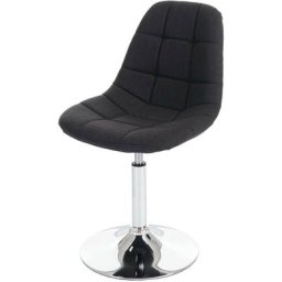 Chaise de salle à manger HW C-A60, chaise pivotante, design rétro - tissu/textile gris foncé, pied