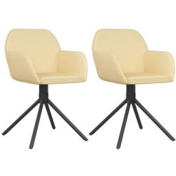 Chaises pivotantes à manger lot de 2 crème velours vidaXL - Crème