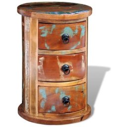Armoire avec 3 tiroirs Bois de récupération massif Vidaxl Brun
