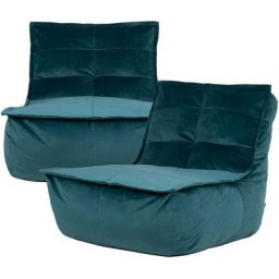 Pouf Modulable en Velours Dolce, Lot de 2, Pouf Fauteuil de Salon xxl, Vert Sarcelle - Vert