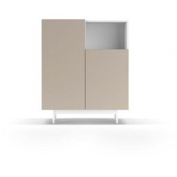 Buffet de rangement en mélamine, collection printed, avec 2 portes, couleur blanc