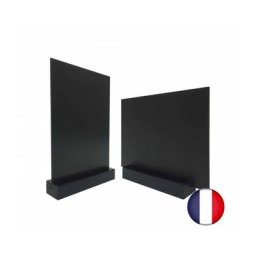 Porte menu de table en bois couleur noir dimensions 15 x 3,6 x 2,3 cm avec ardoise A5 - Lot de 2