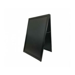 Interface Plv - Chevalet stop trottoir sur patins avec cadre bois couleur noir de dimensions 100 x
