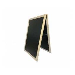 Interface Plv - Chevalet stop trottoir sur patins avec cadre bois brut de dimensions 100 x 67 cm