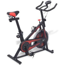 True Deal - Vélo d'appartement avec capteurs de pouls Noir et rouge