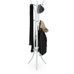 Porte-manteaux en métal sur pied support pour manteaux vestes entrée couloir 175 cm, blanc