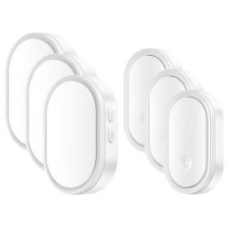 Qiedie - Sonnette led intelligente pour la maison, 3 sonnettes, 3 boutons, blanc