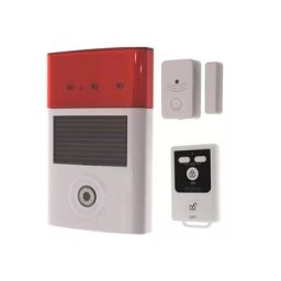Ultra Secure - Kit alarme a - autonome sans-fil sirène solaire + détecteur ouverture + télécommande