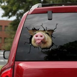 Autocollant de voiture, 3D drôle animal vache chien cochon cheval autocollant de voiture