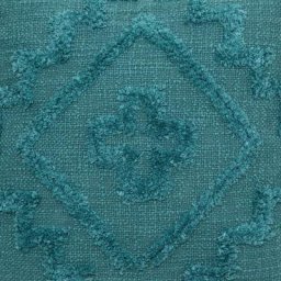 Atmosphera - Coussin Inca en coton tufté bleu canard 40x40 cm créateur d'intérieur