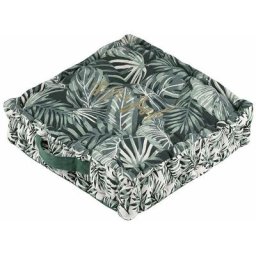 Lovely Casa - Coussin de sol 45x45 cm Vibes vert coton - Vert
