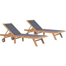 Lot de 2 Lot de 2 Bains de soleil pliables Moderne - Chaises à bascule Transats relax - avec