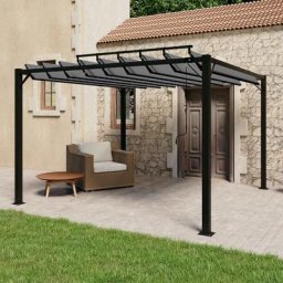Haute qualité -Tente Fête Camping - Tonnelle avec toit à persienne 3x3 m Anthracite Tissu