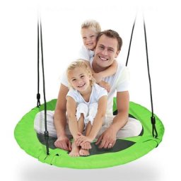 Hofuton Balançoire Nid d'Oiseau Rond 100 cm à Suspendre, Grande Balançoire Ronde avec Hauteur