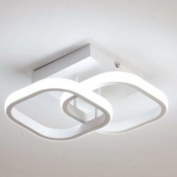 Plafonnier LED Moderne en Une Pièce, Plafonnier Acrylique 22W Carré Noir Plafonnier pour Chambre