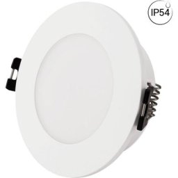 Collerette downlight étanche ronde pour ampoule GU10 / MR16 - Diffuseur opale - Coupe ø 75-80 mm