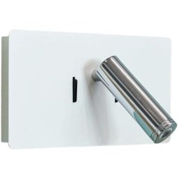 Led Applique Murale 'elske' en métal pour chambre à coucher - blanc, chromé