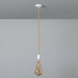 Support à Douille pour Suspension avec Câble Textile Naturel et Blanc Naturel - Naturel