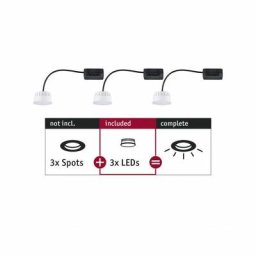 Paulmann - enc Choose 3 Coin non-grd 6W 470lm 2700K 230V 51mm