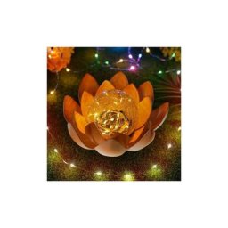 Olhetc - Lampe solaire de jardin en forme de fleur de lotus - Pour l'extérieur - Effet de lumière