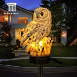 Lampe solaire led de jardin en forme de hibou - Étanche - Éclairage extérieur - Veilleuse