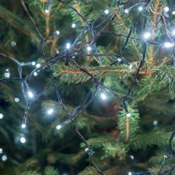 Guirlande led 220V 25M IP44 500 led - Blanc Froid Câble Vert (+transfo)