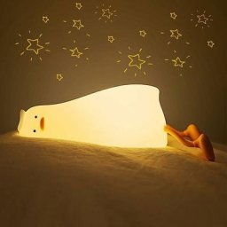 Veilleuse plate canard pour enfants, lampe de chevet à intensité variable à led avec interrupteur