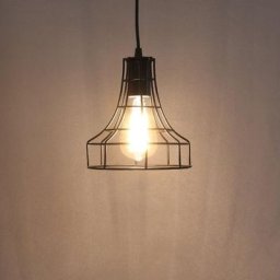 Suspension Noir Cage Industriel Vintage Luminaire Métal Retro pour Salon Chambre Café Bar