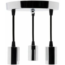 Elexity - Kit de suspension triple déco métal chromé avec cordon textile