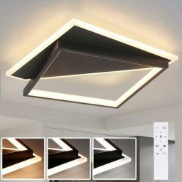 Plafonnier de salon à led - Dimmable 35CM Noir Plafonnier de salon Design moderne avec télécommande