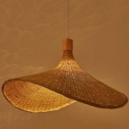 Suspension, Tissé à La Main En Bambou Naturel Salon Lustre Plafond Suspendu Abat-Jour E27 Vis