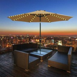 Guirlande solaire pour parasol - 104 LED - Avec télécommande - 8 modes - IP67 - Étanche - Pour