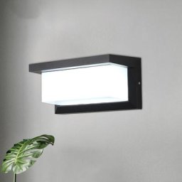 Led Applique Murale Extérieure Détecteur de Mouvement, 18W Éclairage IP65 Étanche Carré Noir Radar