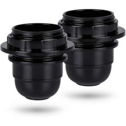 Douille a vis e27 noire - 2x Douille lampe e27 anneau en plastique - Douille ampoule e27 - Support