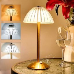 Lampe de table led avec capteur tactile - 3 couleurs à intensité variable et luminosité réglable,