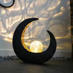 Lampe solaire extérieur croissant de lune lampe sur pied de jardin lampe solaire batterie
