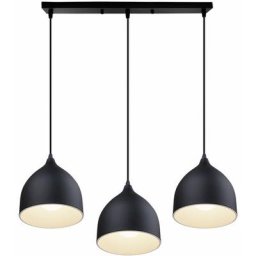 Moderne Lustre Suspension 3 Lumières Lustre Vintage Plafonnier E27 pour Chambre Salon Bar, Noir