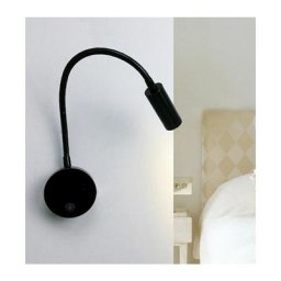 Liseuse de chevet led 3W Liseuse led Cygne flexible (Noir) Applique murale Liseuse led avec