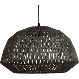 Lampe à suspension - Jute - Noir - 26x45x45 cm - Kace - Noir