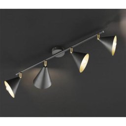 Wofi - Barre de spots led plafonnier pivotant 4 flammes plafonnier anthracite or, 4x E14, LxH 72x21