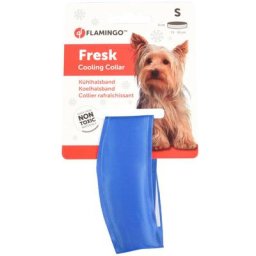 Flamingo Pet Products - Collier rafraîchissant s réglable de 16 à 22 cm tour de cou pour chien Bleu