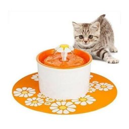 Live House - Fontaine à Eau Pour Chat Chien Fleur Avec Filtre 19x19x16cm coleur de Orange Sécurité